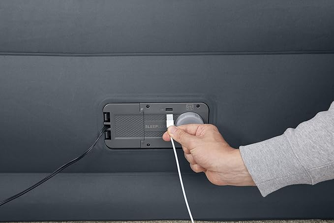 SleepLux Durable Inflatable Air Mattress with Built-in Pump, Pillow and USB Charger