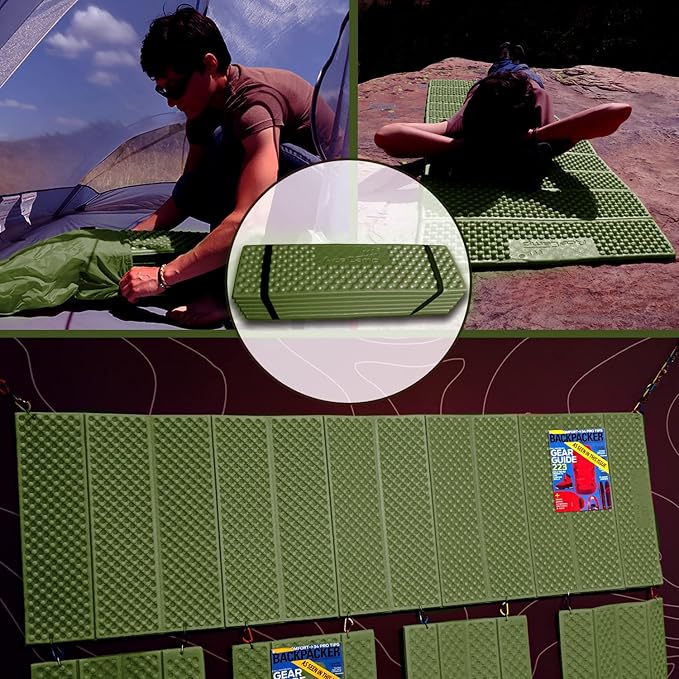 AceCamp Portable Foam Sleeping Pad, Full Length Accordion Sleeping Mat for Camping & Hiking, Lightweight, Soft & Compact Cushion for Sleeping Bag, Comfort, Tent, Rocky Terrain