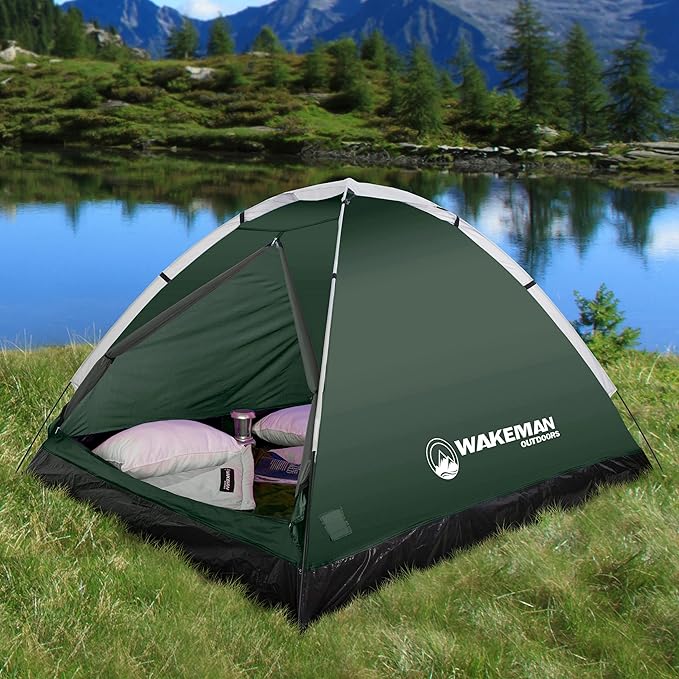 Wakeman Tents 2-Person Tent with Pop-Up Design and Carry Bag - Includes Pop-Up Privacy Tent, Dressing Room, or Portable Shower - Camping Gear by Wakeman