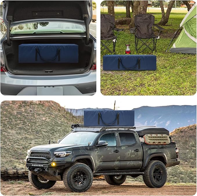 ptlsy Camping Chair Bag 2pack, 39 Inch Extra Large Zippered Cot Bag, Foldable Carrying Case with Handle Strap, Large Mouth fits Most Cots & Chairs for Travel Outdoor (Navy)