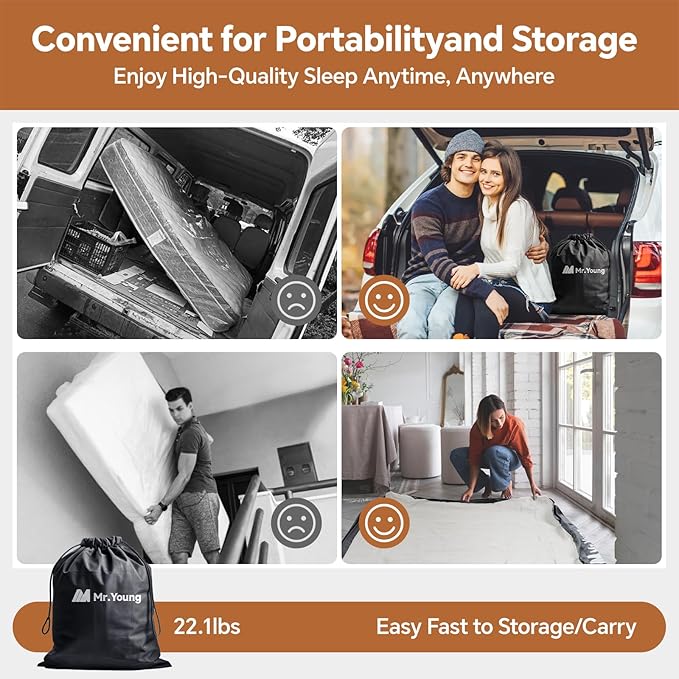 Mr.Young Air Mattress Twin with Built in Pump, Luxury Blow up Mattress, Colchones Inflables in 2 Mins Self-Inflation/Deflation, Inflatable Mattress for Guests and Home, Camping, 650lb MAX