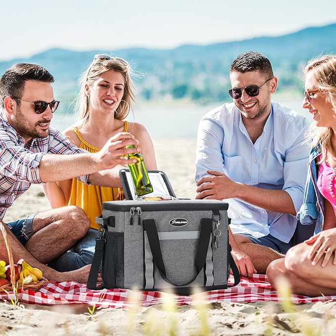Maelstrom Soft Cooler Bag,Collapsible Soft Sided Cooler,24/30/60/75 Cans Beach Cooler,Ice Chest,Large Leakproof Camping Cooler,Portable Travel Cooler for Grocery Shopping,Camping,Road Trips