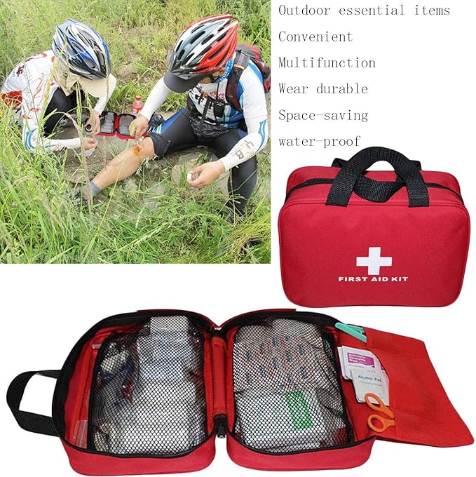 AOUTACC 3 Pack Nylon First Aid Empty Kit,Compact and Lightweight First Aid Bag for Emergency at Home, Office, Car, Outdoors, Boat, Camping, Hiking(Bag Only)