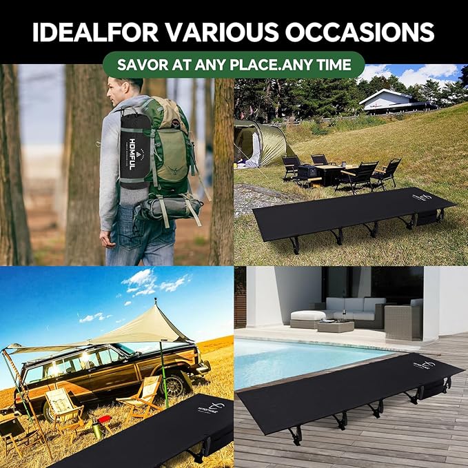 HITORHIKE Camping Cot Compact Folding Cot Bed for Outdoor Backpacking Camping Cot Bed