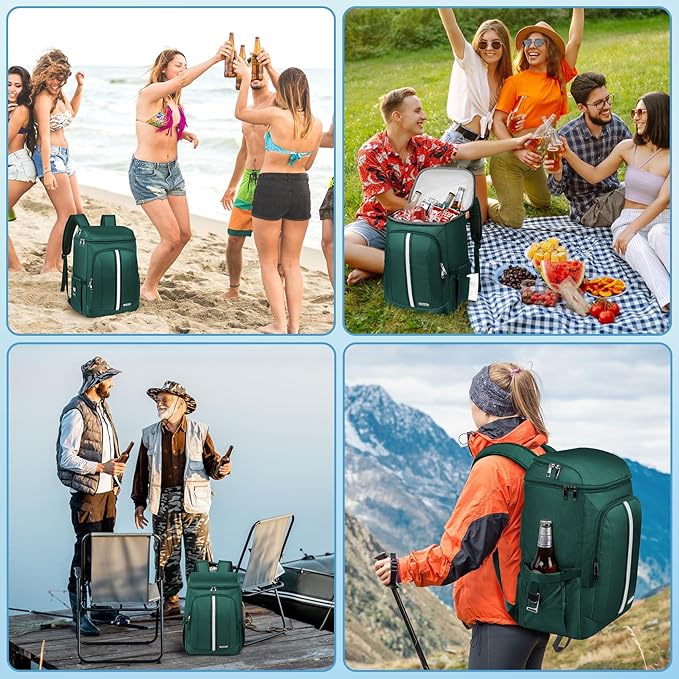 LTINVECK Cooler Backpack,2 Insulated Compartments Backpack Cooler Leakproof Double Deck Lightweight Cooler Lunch Box Bag for Men Women