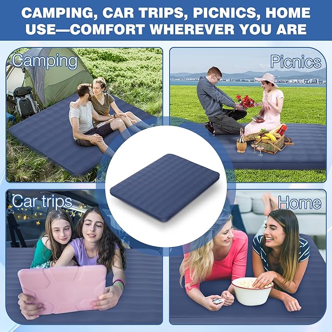 OUTSKIRT Ultralight Self Inflating Sleeping Pad, 4" Thick Camping Mattress with Pump Pack, 9.5 R-Value Insulated Sleeping Mat, Portable Camping Bed for Tent, Car, Truck or Van, 4 Season Camp Mattress