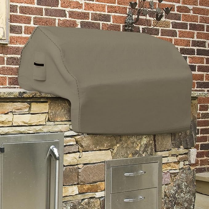 Covers & all Built-in Outdoor Grill Cover, Durable 12 Oz Waterproof Cover Max Material with Air Pocket & Elastic for Snug Fit (57" W x 27" D x 26" H Inches, Beige)