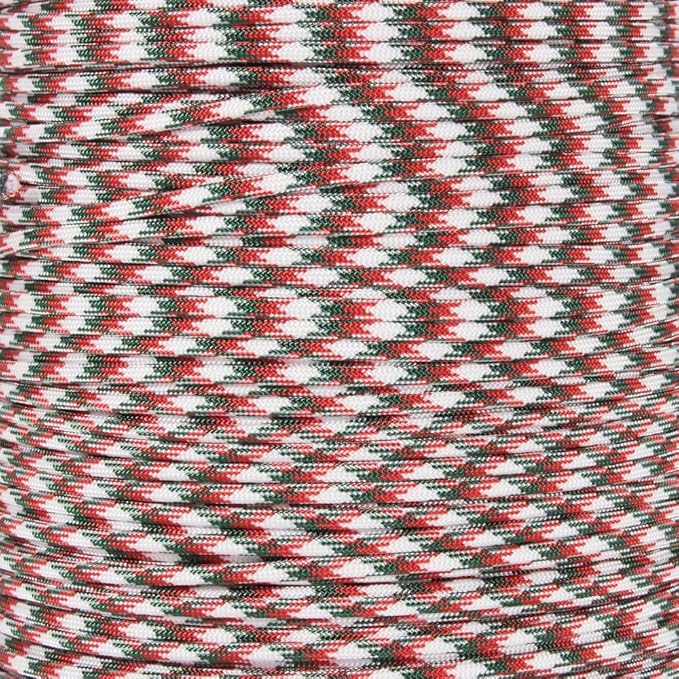 Paracord Planet Holiday Colors 550 Paracord – Great for DIY, Bracelets, and Lanyards – St. Nick (50 Feet)