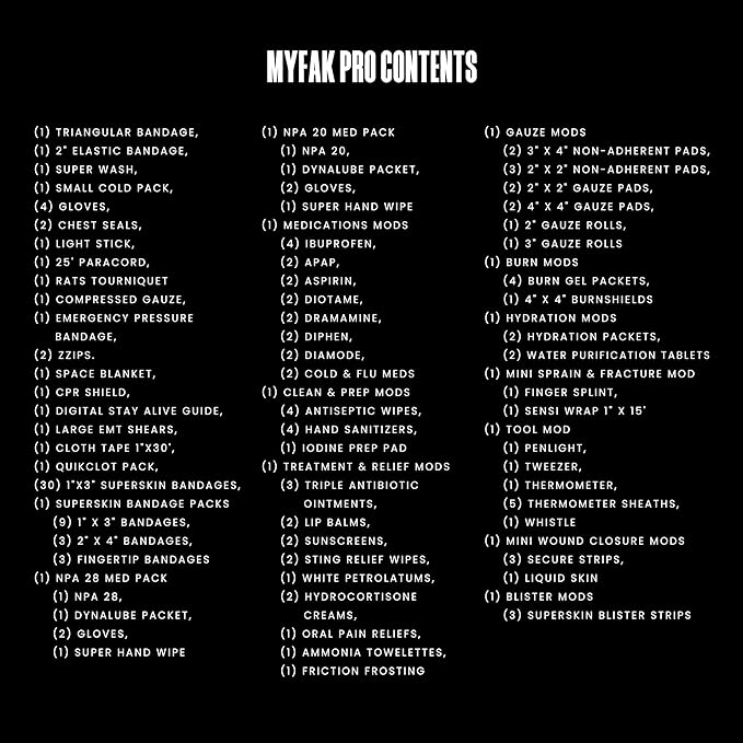 MY MEDIC MyFAK PRO Ifak First Aid Kit - 140 Life Saving Trauma and Medical Items - HSA FSA Eligible Survival Kit for Camping or Your Car - Black