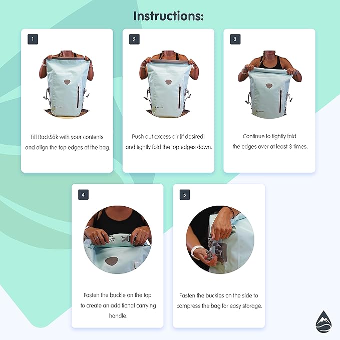 Skog Å Kust BackSak Heavy Duty Waterproof Backpack - Gear Bag for Sports, Travel, & More - 25 & 35 Liter Sizes