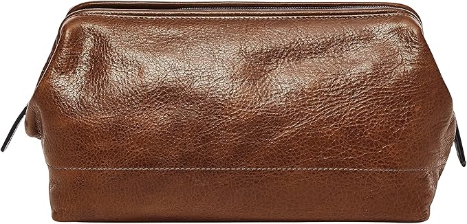 Fossil Men's Leather Travel Shave Dopp Kit