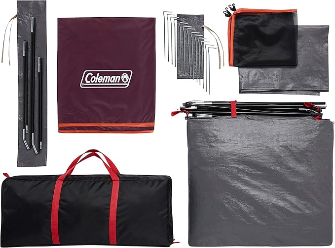 Coleman Skydome Tent with 5 Minute Setup, 2/4/6/8 Person Weatherproof Tent with Rainfly & Carry Bag, 20% More Headroom Than Traditional Tents