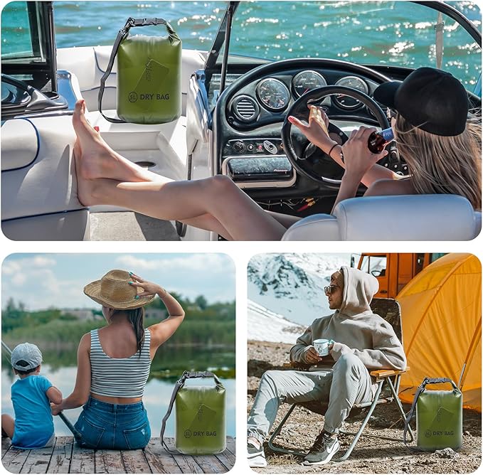 Waterproof Dry Bag - Roll Top Transparent Storage Bag,2L/5L/10L/20L,Suitable for Traveling, Swimming, Kayaking, Camping, Fishing, Rainy Day Trips