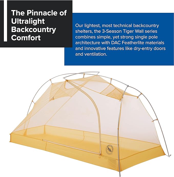 Big Agnes Tiger Wall UL Ultralight Tent with UV-Resistant Solution Dyed Fabric