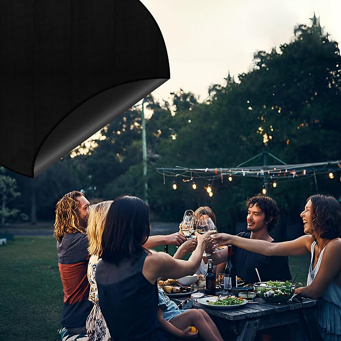 Fire Pit Mat | 36’ Round Premium Heat-Resistant BBQ Grill Protector for Deck, Patio & Grass | Portable Waterproof Outdoor Fireproof Mat for Stoves & Grills | USA Quality | Black