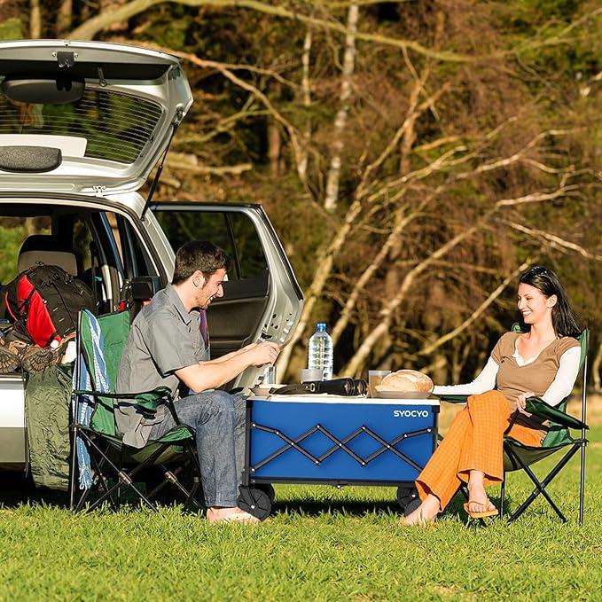 Collapsible Wagon Cart 360lbs Beach Foldable Wagon Lightweight & Portable Folding Utility Grocery Shopping Carts with Wheels for Shopping Sports Garden Camping Blue