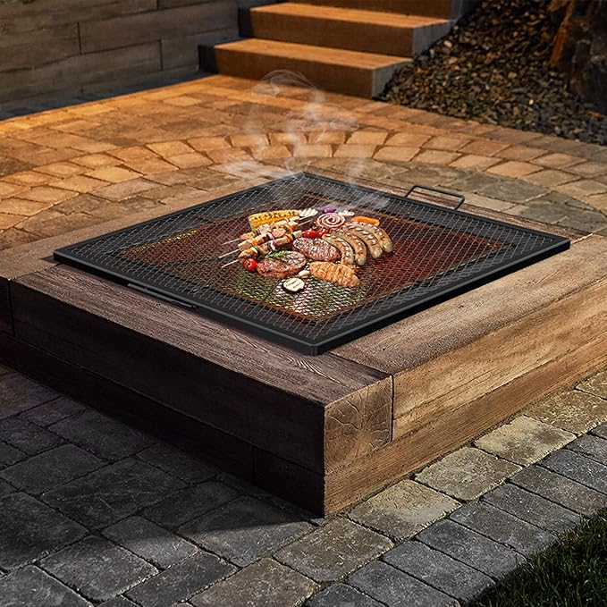 onlyfire X-Marks Square Fire Pit Cooking Grate, 36-Inch
