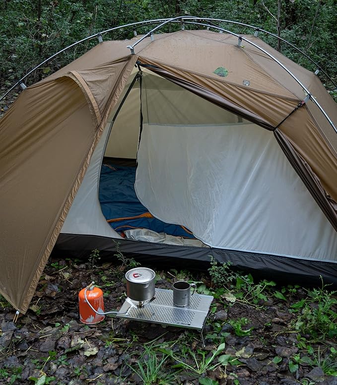 iClimb Mini Solo Folding Table Ultralight Compact for Backpacking Camping Hiking Beach Picnic (Silver - S)