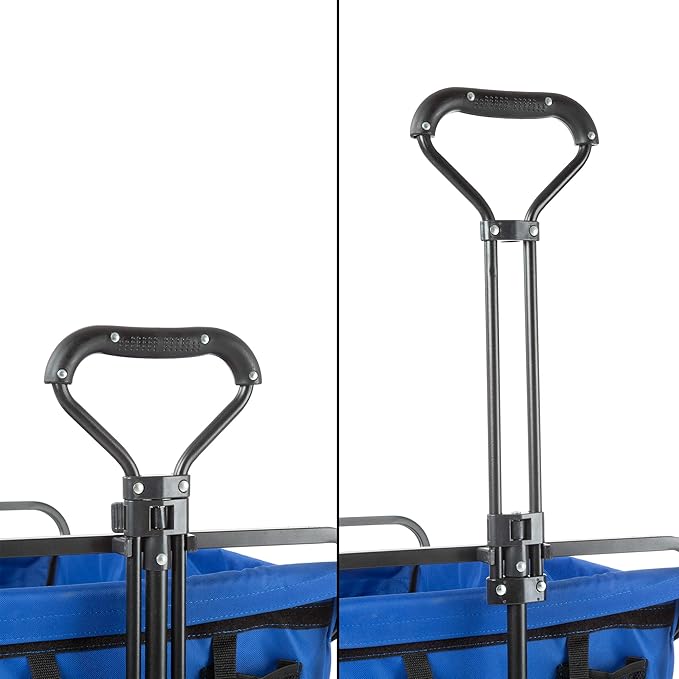 Collapsible Wagon - Grocery Cart on Wheels - Portable Beach Wagon, Folding Garden Cart or Shopping Cart - Wagons Carts Foldable by Pure Garden (Blue)