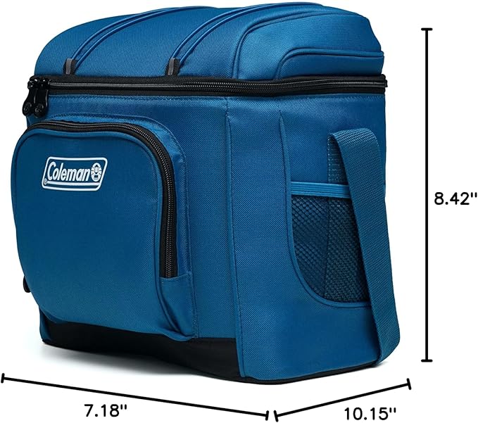 Coleman Chiller Insulated Soft Cooler, Leakproof 9/16/30 Can Cooler with 12+ Hour Ice Retention, Made with Recycled Materials, Great for Lunch, Camping, Beach, Pool, Sports, & More