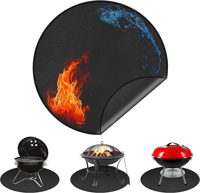 Fire Pit Mats for Under Fire Pit Compatible with Solo Stove Accessories Compatible with Solo Stove, 3-Layer Fireproof Under Grill Mats for Outdoor Grill to Protect The Deck, Patio, 39in