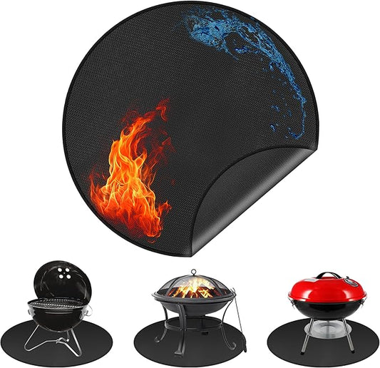 Fire Pit Mats for Under Fire Pit Compatible with Solo Stove Accessories Compatible with Solo Stove, 3-Layer Fireproof Under Grill Mats for Outdoor Grill to Protect The Deck, Patio, 39in