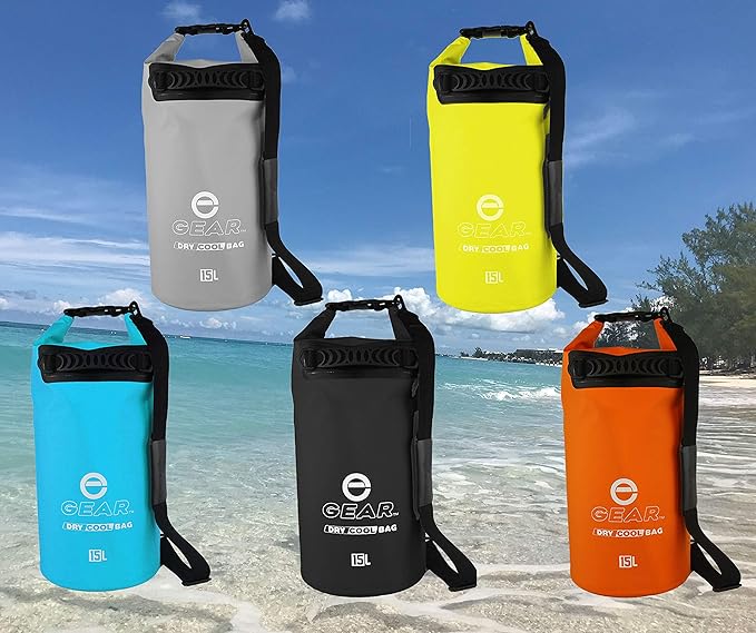 Dry Bag Floating Cooler - Roll Top Insulated Backpack – Portable, Collapsible, Waterproof with Padded Shoulder Strap - Perfect for Kayaking Fishing Beach Hiking -15L