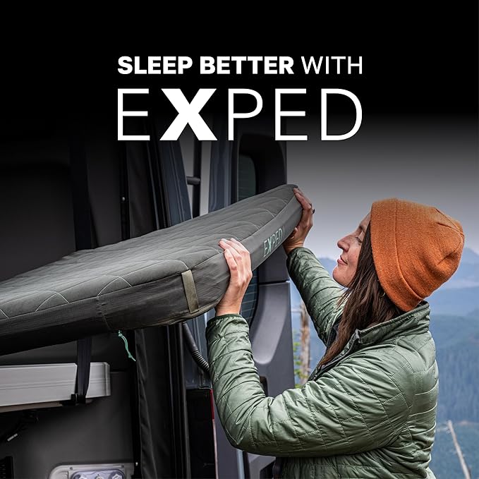 Exped LuxeMat Duo LW+ - Self Inflating Luxury Sleeping Mat, 4” Foam Pad, Pump Included