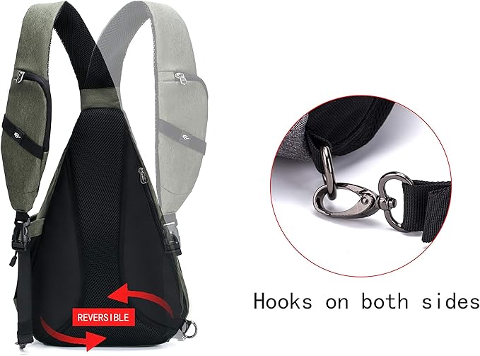 Water-Proof Sling bag/Crossbody Backpack/Shoulder Bag with USB Charging Port for Travel, Hiking, Cycling, Camping