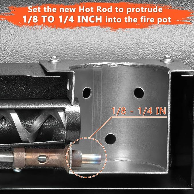 QuliMetal 304 Stainless Steel Fire Burn Pot and D2 Hot Rod Ignitor Kit for Traeger Pro 575 & 780, Ironwood 650 & 885, Silverton 620 & 810 Wood Pellet Grills with D2 Direct Drive and WiFIRE Technology
