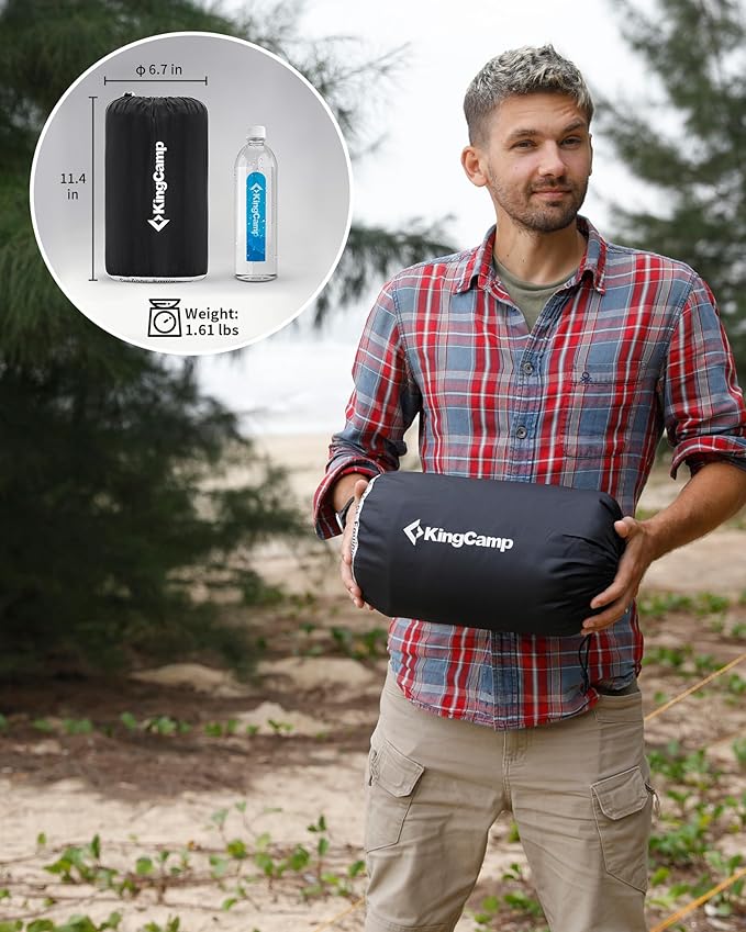 KingCamp Cot Pad Topper for Camping, Soft Warm Non-Slip Cot Mattress, Comfortable Lightweight Sleeping Mat for Outdoor & Indoor, Picnic, Hiking, Backpacking, Yoga