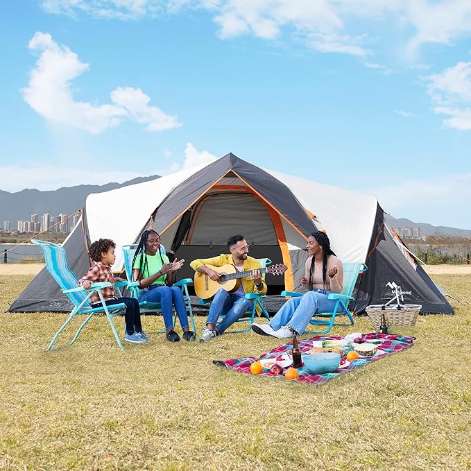 Tent for Family Camping Quick Setup, Instant Pop Up Dome Tents Outdoor 2-3 Person / 6 Person, with Water-Resistant Rainfly and Mesh Roofs & Door & Windows