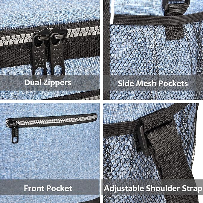 Tirrinia Large Insulated Lunch Box for Men/Women, Leakproof Thermal Lunch Bag for Office Picnic Work Beach Camping,Reusable Lunch Cooler Tote for Adult, Light Blue