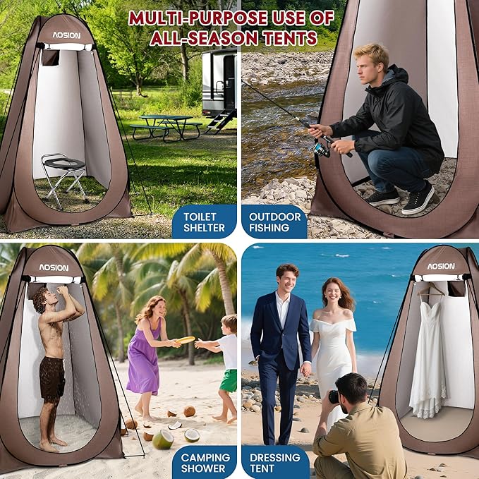 AOSION Privacy Shower Tent,Pop Up Changing Tent,Camp Bathroom Changing Dressing Room,Sun Sunshade Canopy Outdoor Rain Shelter for Camping Hiking Beach Picnic Fishing.