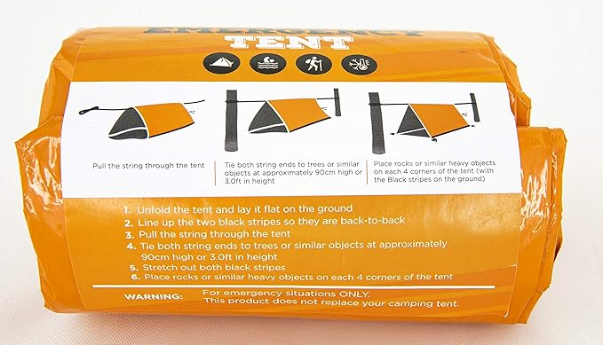 MEKKAPRO Emergency Shelter, Survival Tent, 2 Person Waterproof Structure, Portable System for Extreme First Aid Survival Kit Use, Water & Windproof Tube Tent for Camping, Hiking and Outdoor Activities