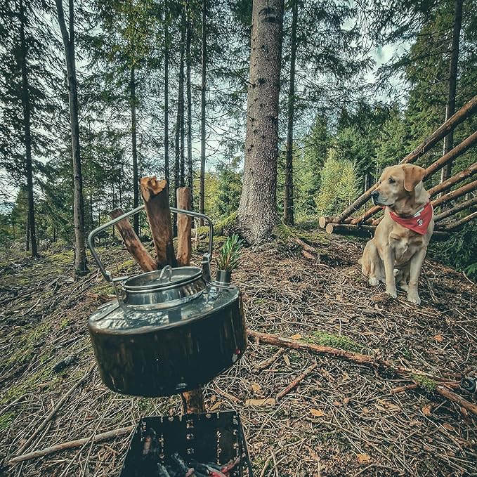 Fire-Maple Antarcti Portable 1 Liter Lightweight Stainless Steel Camping Kettle | Durable and Portable Camp Tea Pot | Ideal for Bushcraft and Outdoor Campfire Use