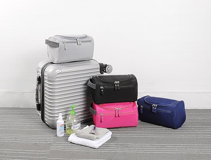 Vercord Mens Toiletry Bag Wash Travel Small Shaving Dop Kit Shower Bathroom Ditty Hygiene Bag Frosted Coffee