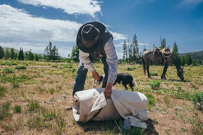 TrailMax Canvas Cavalry-Style Cowboy Bedroll; Premium Lined Sleeping Bag Cover; Durable 12oz Canvas; Comfy Flannel Liner; Winter Camping Sleeping Bed Roll; Cowboy Bed Roll for Camping