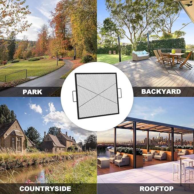 onlyfire X-Marks Square Fire Pit Cooking Grate, 36-Inch