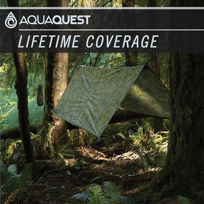 AquaQuest Safari Camping Tarp - Lightweight Durable Rain Fly - Waterproof Camping Essentials for Hiking, Backpacking & Hammock