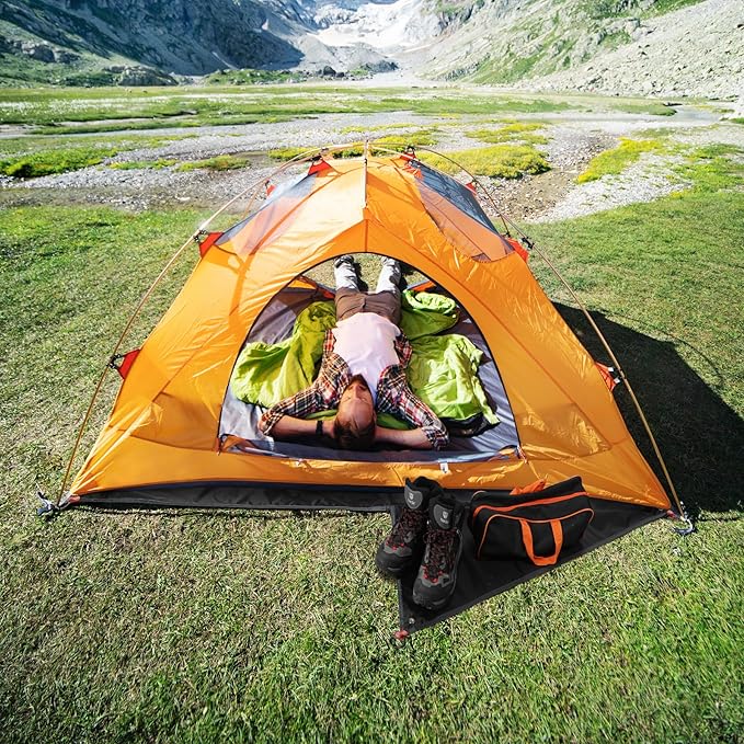 REDCAMP Ultralight Tent Footprint, PU 2000 Waterproof Camping Tent Tarp with Drawstring Carrying Bag, Waterproof Camping Tarp for Outdoor Hiking Camping