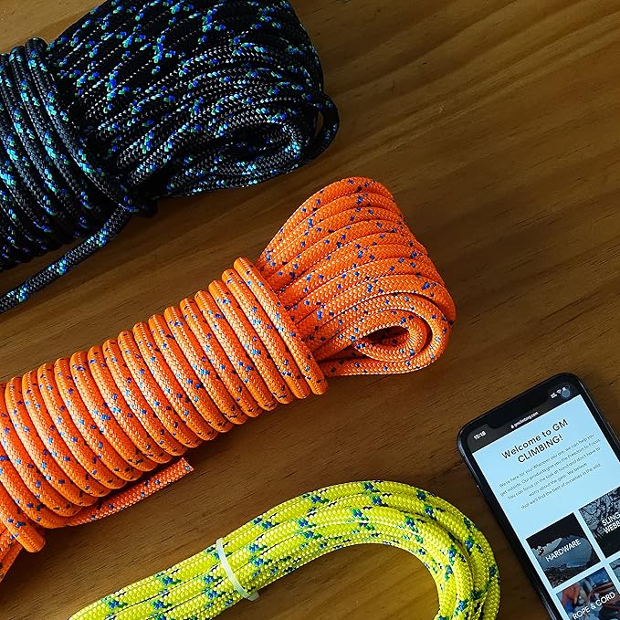 GM CLIMBING 8mm (5/16in) Accessory Cord Rope Double Braid Pre Cut CE/UIAA