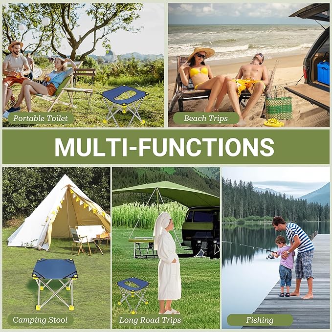 Upgrade XL Portable Toilet Camping Toilet,Foldable Travel Toilet Sturdy Stainless Steel Frame Portable Toilet for Camping,Hiking,Boating,Outdoor,Home