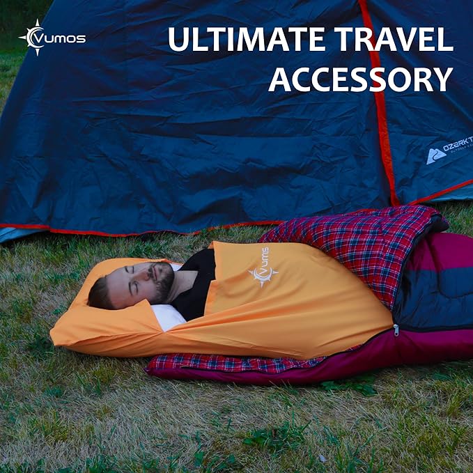 Sleeping Bag Liner and Camping Sheet – Silk Like Material for Travel - Has Full Length Zipper