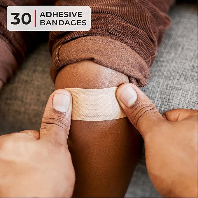 Thrive Travel Essentials Mini First Aid Kit - 66 FSA HSA Approved Products Includes Multi-Sized Bandage, Wipes, Safety Pins, and More (Pouch)