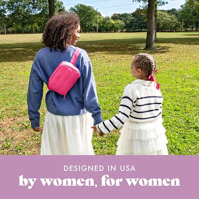 Fit & Fresh Belt Bag Cooler, 3-Can, Hot Pink