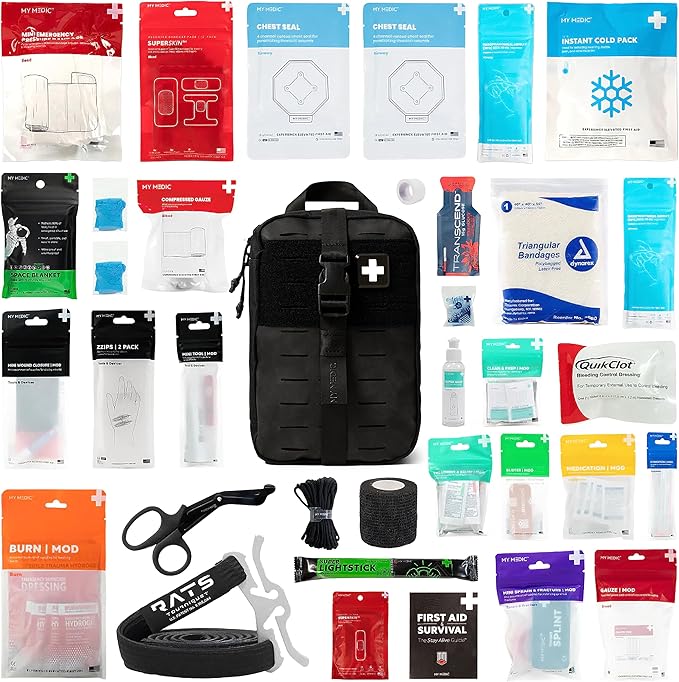 MY MEDIC MyFAK PRO Ifak First Aid Kit - 140 Life Saving Trauma and Medical Items - HSA FSA Eligible Survival Kit for Camping or Your Car - Black