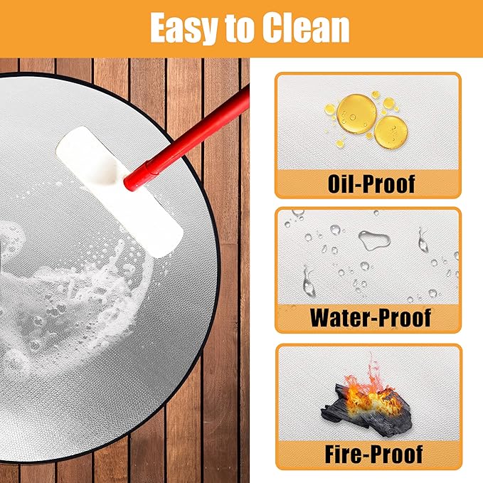 5-Layer Fire Pit Mat 39in Compatible with Solo Stove Ranger Fire Pit, Esay to Clean Under Grill Mats for Outdoor Grill to Protect The Deck, Patio, Pavers