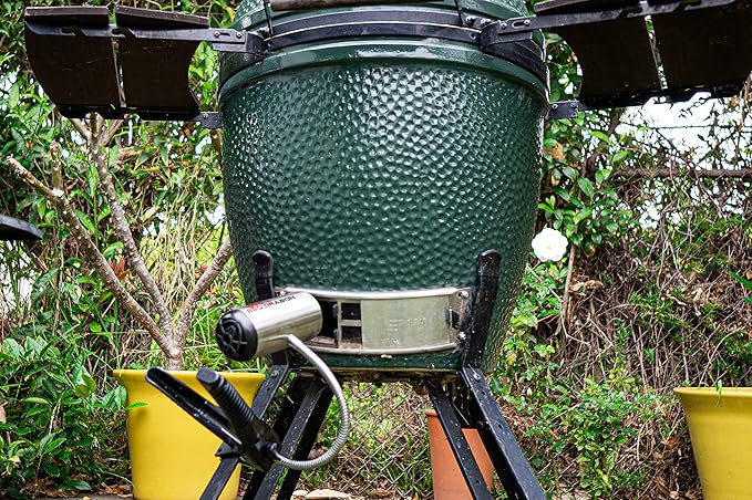 BBQ Dragon Charcoal Fan - Cordless Grill Fan for Camping, Fireplace, and Smokers - Heavy Duty BBQ Air Blower with Adjustable Clamp - Portable Fire Blower for Fireplace and Campfire