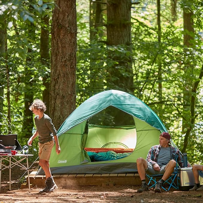 Coleman Sundome 4-Person Tent with Rainfly, Weatherproof Tent Sets Up in 10 Mins